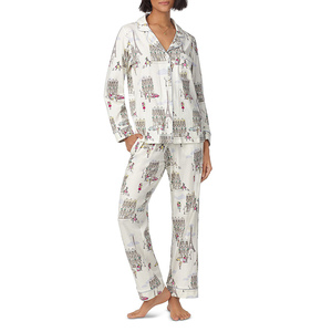 Chemise et short de pyjama pour femmes en lin et coton biologique, pyjamas pour femmes, couleur unie, vêtements de nuit d'été, pyjamas courts - Product Image 3