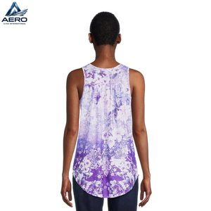 OEM & ODM Women Summer Fashion Floral Printed Tank <b>Top</b> Casual V-Back Pleated Hem Sleeveless Pullover <b>Top</b> For Ladies - Product Image 3