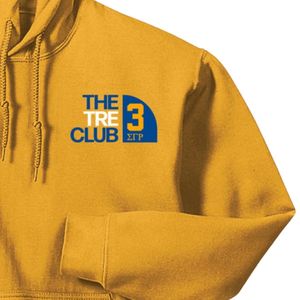 Womens Mustard <b>Gold</b> Pullover Hoodie The Trey Club Graphic Front Print <b>Number</b> 3 Drawstring Hood Kangaroo Pocket Casual Sweatshirt - Product Image 5