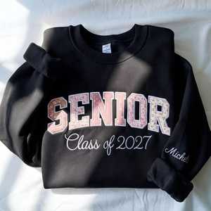 Sweat-shirt personnalisé brodé pour femme, col rond, manches longues, décontracté, automne, pour la promotion 2027, avec personnalisation ODM sur le devant - Product Image 3