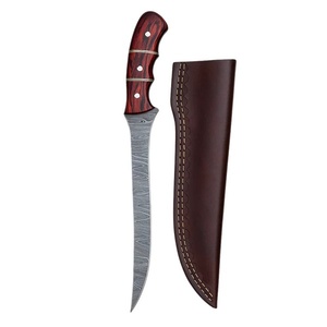 A&M Enterprises Handmade Damascus Steel Fillet Knife Rosewood Handle Steel Cap Decorative Professional Hunting Knives - Product Image 1