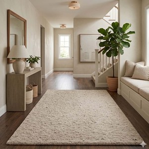 Hand Loom Neutral Area Rug Large Soft Carpet for Living Room Bedroom Modern Minimalist Home Decor Elegant <b>Flooring</b> Indoor Uses - Product Image 2
