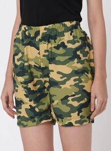 Shorts de Mujer con Estampado de Camuflaje, Cintura Elástica, Tejido de Poliéster, Corte Regular Informal, Transpirables, Cintura Media, con Bolsillos - Product Image 6