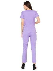 Sike Custom Unisex Cotton Knitted Needle Detection <b>Scrub</b> <b>Sets</b> with Long Sleeves for Hospital Use - Product Image 2