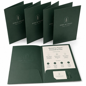 Carpeta de Archivo de Papel con Logotipo Personalizado OEM ODM, Carpeta de Cartón de 300 g/m² con Bolsillo para Documentos Inmobiliarios - Product Image 1