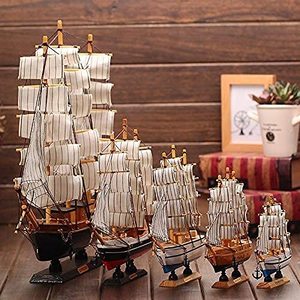 Modèle de bateau artisanal en bois, décoration nautique pour la maison, le bureau, la table, décoration marine - Product Image 2