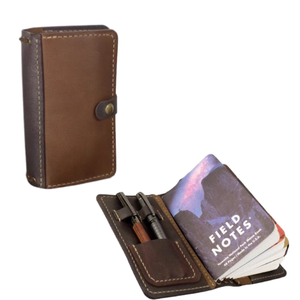 Carnet de notes en cuir fait main avec couverture en cuir grainé, porte-stylo, organiseur de journal de voyage, accessoire de lecture, poches rechargeables - Product Image 1