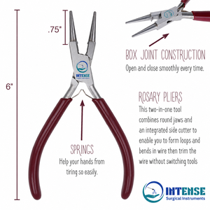 Factory Wholesale 6 Inch <b>Rosary</b> Pliers Round Nose Wire Looping Jewelry Making Pliers Stainless Steel Comfort Grip - Product Image 3