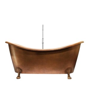 Bañera de cobre antiguo martillado a mano de alta calidad con patas de pata de león, bañera doble para decoración de baños de lujo. - Product Image 1