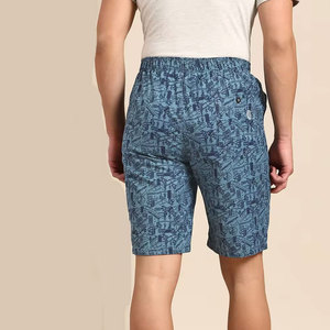 Shorts de plage pour homme en toile 100% coton, taille mi-haute, cordon de serrage, respirants, décontractés, avec poches - Product Image 4