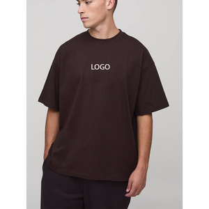 Custom Dark Brown Oversized T Shirt Streetwear Tee Heavyweight Cotton Oversized Brown T Shirt Wholesale Minimalist Custom Logo - Product Image 6