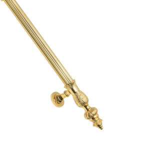 Poignée de porte d'entrée moderne de luxe en laiton massif |   Colonne cannelée avec extrémités décoratives ornées pour usage hôtelier - Product Image 2