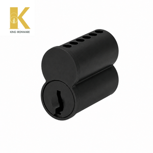 Cilindro de Cerradura Intercambiable con Logotipo Personalizado Disponible, Latón Negro Mate, 6 Pines, Ranura en D, para Seguridad de Puertas - Product Image 1