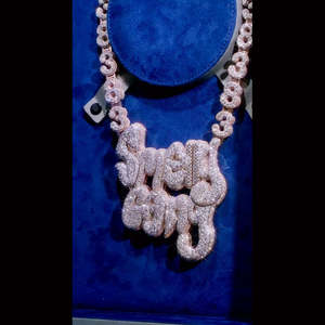 Colgante con Letra Inicial Personalizado de Lujo, Estilo Hip Hop, con Incrustaciones de Diamantes, Moissanita VVS Certificada por GRA, Joyería Fina para Hombre - Product Image 4