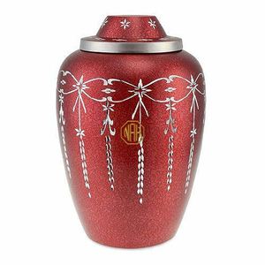 Matt <b>Red</b> Cremation Urn Adult Memorial Ashes Urn Vibrant Metal Funeral Keepsake for Human Ashes Wholesale Supplier - Product Image 1