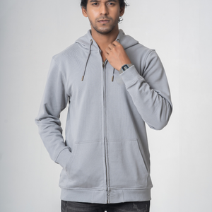 Sudadera con capucha de invierno para hombre, ecológica, de alta calidad, cómoda, color beige, tejido de lana, con logotipo personalizado en la parte delantera. - Product Image 4