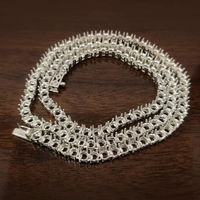 Proveedor de Joyería con MOQ Bajo: Montura de Cadena de Tenis de Plata de Ley 925 con Engaste de Puntas Redondas de 5mm, Montura de Collar en Blanco de Alto Pulido