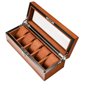 Boîte à montres rectangulaire de luxe pour homme en bois, artisanat royal, pour organiser des montres de luxe, avec couvercle en acrylique, en promotion - Product Image 1