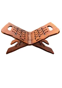 Support de lecture pliable en bois artisanal pour livres ou livres religieux, idéal pour le Ramadan - Product Image 5