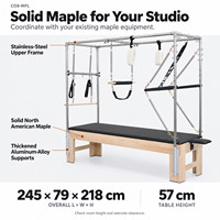 Équipement de Pilates avec logo personnalisé, Reformer de Pilates à mouvement fluide, Table Trapèze en chêne naturel, Tour Cadillac en érable pour entraînement corporel