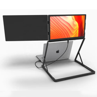 Moniteur triple écran TriCreate Lite 14 pouces, extension d'écran quadruple, connexion IPS Type-C, écran triple TriCreate
