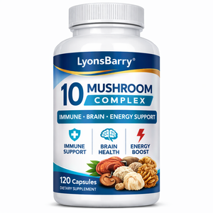 Cápsulas de Complejo de 10 Hongos, Suplemento para el Apoyo Inmunológico, Cerebral y Energético, Fabricante Certificado OEM GMP - Product Image 1