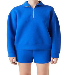 Ensemble court de sweats à capuche oversize pour femmes, faible MOQ, dernière conception, en coton, tendance 2025 - Product Image 1