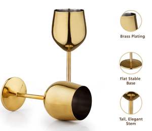 Gobelets à vin classiques en acier inoxydable incassable, modernes et durables, de 301 à 400 ml, portables, pour cocktails, vente en gros - Product Image 2