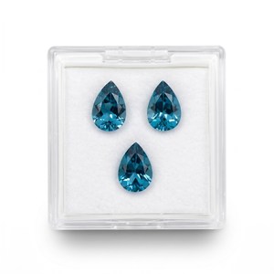 Natural London <b>Blue</b> Topaz Gemstone Pear Cut Faceted Loose Stone 2.00Ct for Jewelry Making - Product Image 2