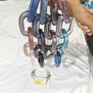 Eslabones de Cadena de Resina Hechos a Mano, Transparentes, Grandes, Coloridos, Mate y Brillante, Ecológicos, para Decoración de Pared, Proyectos DIY, Manualidades de Resina - Product Image 4