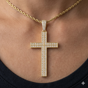 จี้พระเยซูทรงกางเขนประดับเพชรโมอิสซาไนต์ชุบโรเดียมเงินแท้ 925 สไตล์ฮิปฮอปสุดเทรนดี้ ของขวัญสำหรับทุกเพศ - Product Image 3