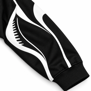 Sweat-shirt en molleton écologique à col rond noir pour homme, imprimé lettres blanches, motif floral, coupe classique, tricoté en polyester, hiver - Product Image 6