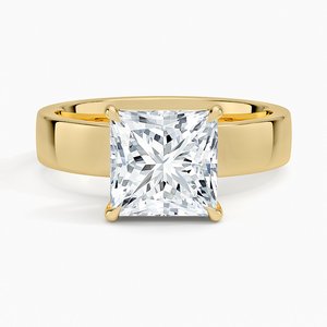 Bague de fiançailles en moissanite taille princesse 2 carats, large alliance solitaire pour mariée - Product Image 1