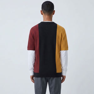 Camisetas de manga doble 100% algodón para hombre, camiseta de punto extragrande para hombre, camiseta de cuello redondo de manga doble, estilo casual. - Product Image 3