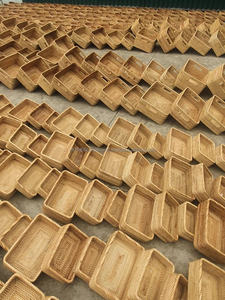 Proveedor de Vietnam, bandejas de bambú rectangulares hechas a mano para servir, cestas de frutas de almacenamiento de algas marinas y Ratán - Product Image 5