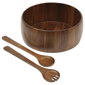 Wholesale Acacia Wood Serving Bowl Set with 2 Spoons Party Use Handmade Eco-Friendly Luxury Kitchen Tabletop Snack Serving Bowls - Product Image 1