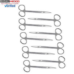 Tijeras de microdisección Iris, manuales, de acero inoxidable, punta fina, rectas, paquete de 9 instrumentos quirúrgicos de precisión para médicos - Product Image 4