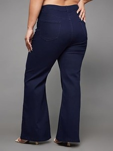 Women's Denim Jeans-Daily Wear Casual College Style <b>Boot</b> Cut Mid Waist Vintage Fashion - Product Image 6