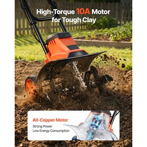 Motocoltivatore Elettrico da Giardino da 14 Pollici con Motore da 10 Ampere, Coltivatore Elettrico in Acciaio Resistente - Product Image 2
