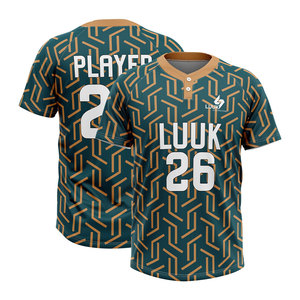 Camiseta de Béisbol Personalizada con 2 Botones, Uniforme de Equipo Sublimado con Nombre, Número y Logotipo para Partidos de Liga - Product Image 1