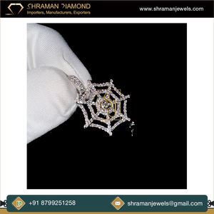 14K <b>Solid</b> <b>Gold</b> Iced Custom Web Hanging Spider <b>Pendant</b> Trendy Unique Design VS Natural Diamond Charms Fine Jewelry Necklaces Gift - Product Image 5