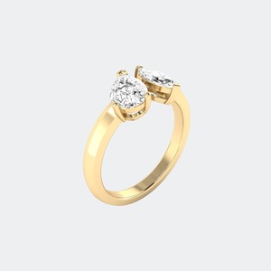 Bague de luxe multi-formes en diamant de laboratoire pour femme, or 14 carats, certifiée IGI, 1,30 carat total, taille brillant, couleur EF, pureté VS VVS, bijou de fiançailles - Product Image 4