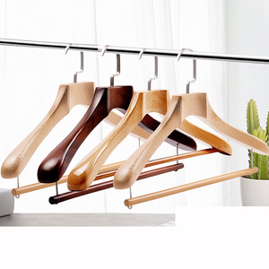 Dark Solid <b>Wood</b> Eco-friendly <b>Baby</b> Clothes <b>Hanger</b> Dark Color Anti-Slip Single Tier for Living Room Children's Clothing Store - Product Image 4