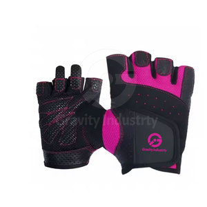 Wholesale Professional Half <b>Finger</b> Leather Weight Lifting Gloves Non-Slip Adjustable Wrist <b>Strap</b> Lace-Up Closure - Product Image 2