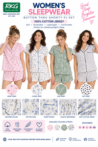 Ensemble de pyjama pour femmes, short traditionnel d'été en jersey, taille élastique, 100% coton, doux - Product Image 2