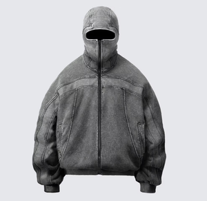 Veste polaire à capuche oversize pour homme, coupe-vent, fermeture éclair, couleur unie, manteau chaud d'hiver, coupe régulière, sweat-shirt tricoté - Product Image 1