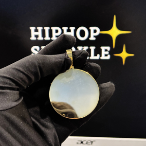 Pendentif rond personnalisé en argent sterling 925 avec moissanite VVS, collier médaillon hip-hop, breloque HIPHOP SPARKLE plaqué or rose - Product Image 2
