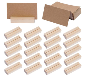 Nature Wood Color Number Stands Solid Hard Wood Card Display Holder for Restaurant Table Menu Card Number <b>Sign</b> Wooden Display - Product Image 5