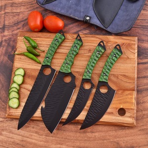 Hand Forged Stainless Steel 4-Piece Chef <b>Knife</b> Set Matte Finish Wooden Handle Ambidextrous Modern <b>Kitchen</b> <b>Knives</b> - Product Image 3