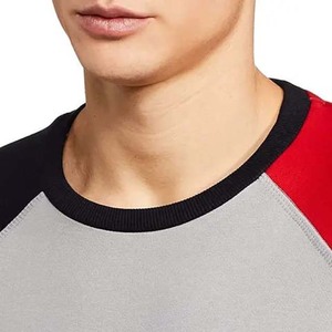 Sweat-shirt à col rond pour homme, gris, rouge, noir, à blocs de couleur, à manches longues, décontracté, style streetwear - Product Image 5